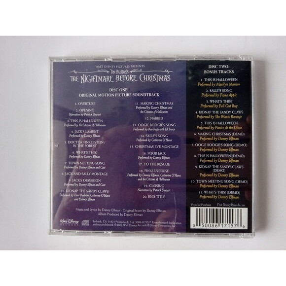 Original Soundtrack - The Nightmare Before Christmas (2006, 2CD, 3D Cover Art) - Picture 5 of 5